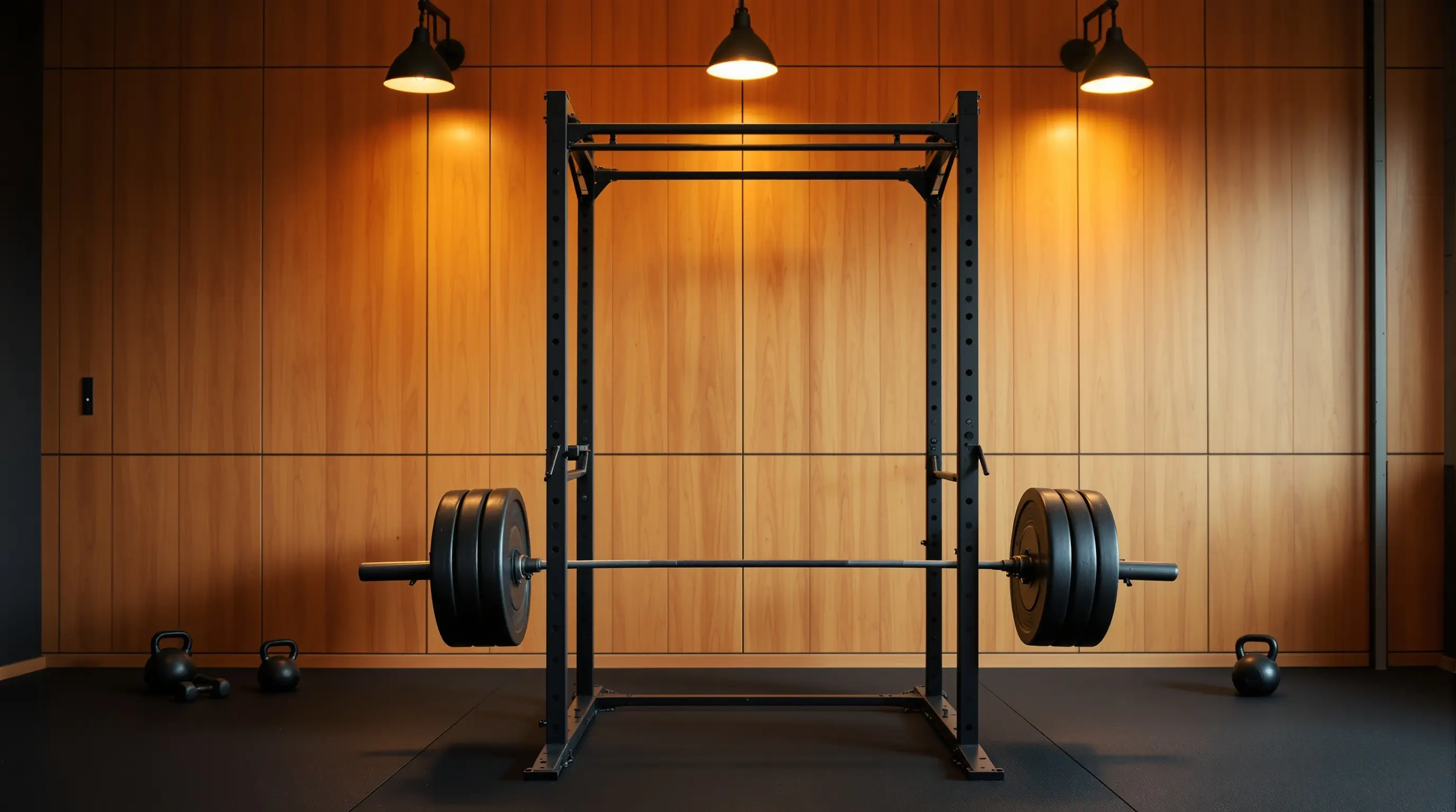 Forge PT, Shoreditch strength studio, barbell on rack, unbranded